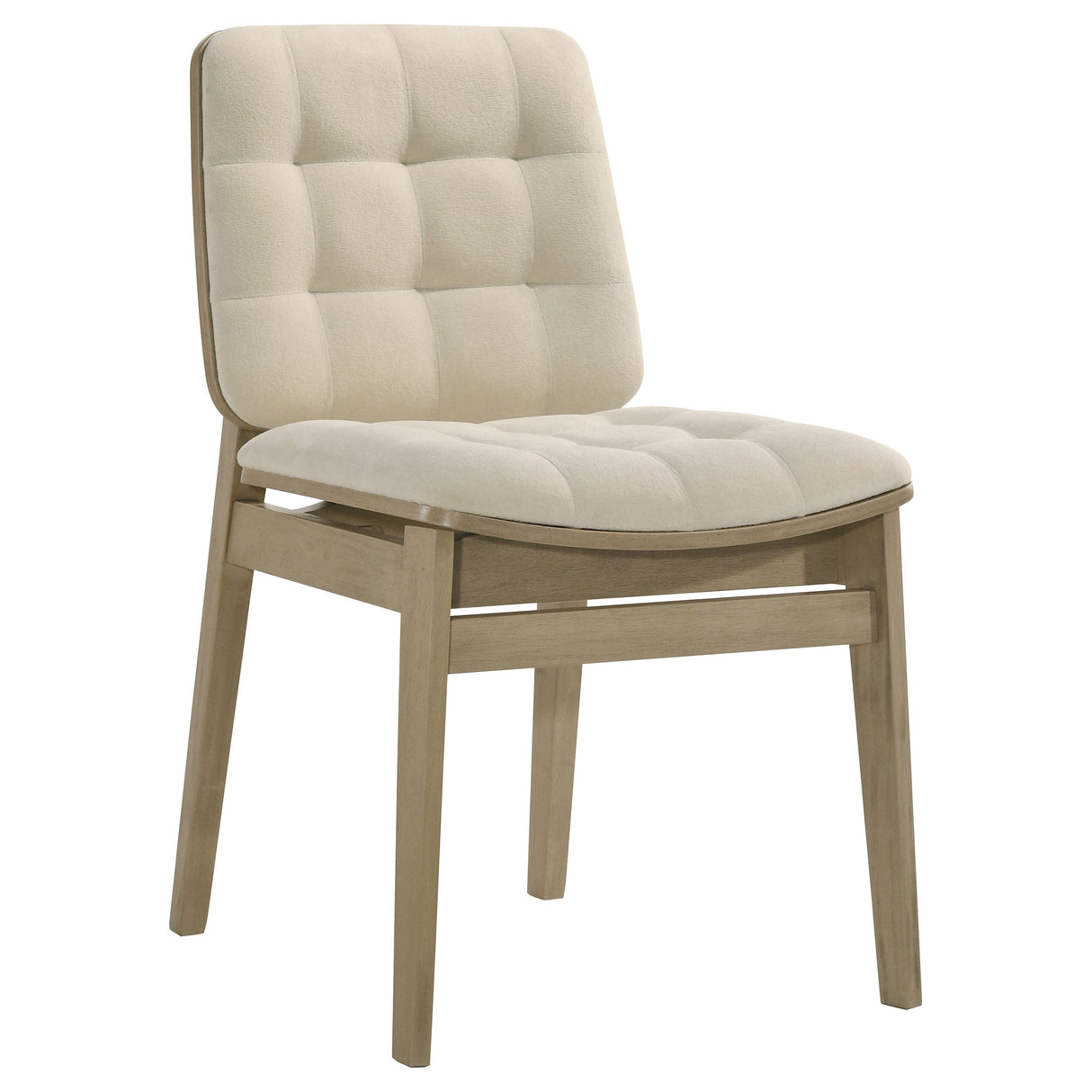 Redbridge Cream/Natural Oak Velvet Upholstered Side Chair (Set of 2) by Coaster at Eve Furniture