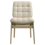 Redbridge Cream/Natural Oak Velvet Upholstered Side Chair (Set of 2) by Coaster at Eve Furniture