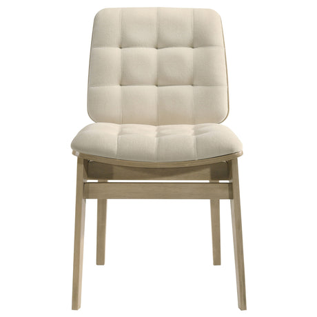 Redbridge Cream/Natural Oak Velvet Upholstered Side Chair (Set of 2) by Coaster at Eve Furniture