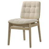 Redbridge Cream/Natural Oak Velvet Upholstered Side Chair (Set of 2) by Coaster at Eve Furniture