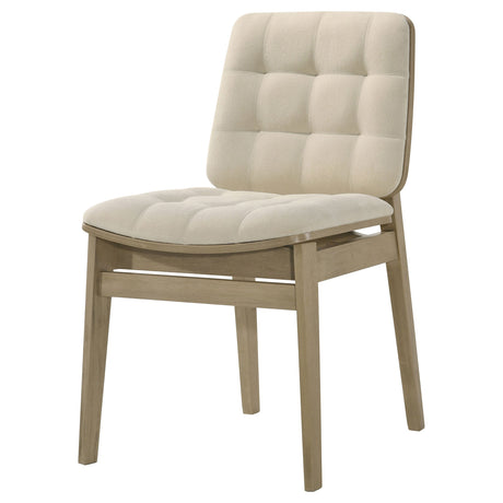 Redbridge Cream/Natural Oak Velvet Upholstered Side Chair (Set of 2) by Coaster at Eve Furniture
