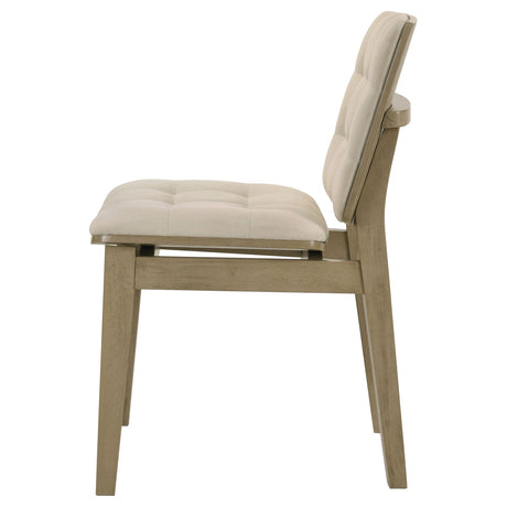 Redbridge Cream/Natural Oak Velvet Upholstered Side Chair (Set of 2) by Coaster at Eve Furniture