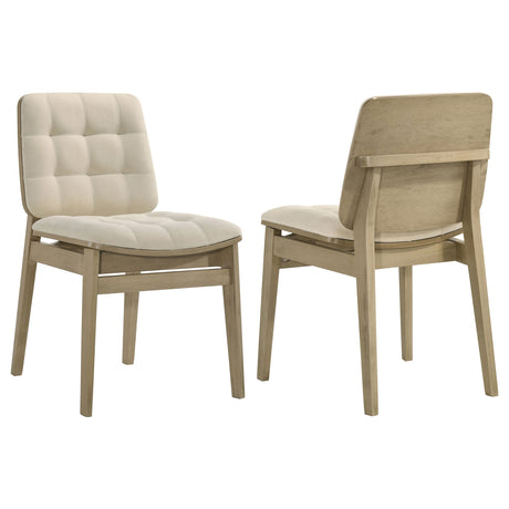 Redbridge Cream/Natural Oak Velvet Upholstered Side Chair (Set of 2) by Coaster at Eve Furniture