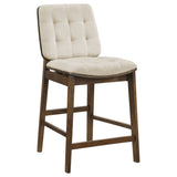 Redbridge Cream/Walnut Velvet Upholstered Counter Chair (Set of 2) by Coaster at Eve Furniture