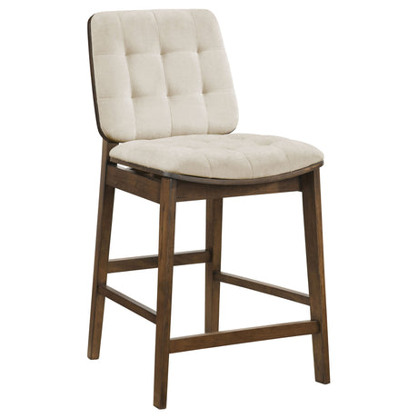 Redbridge Cream/Walnut Velvet Upholstered Counter Chair (Set of 2) by Coaster at Eve Furniture
