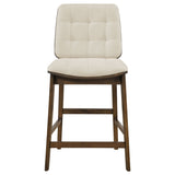 Redbridge Cream/Walnut Velvet Upholstered Counter Chair (Set of 2) by Coaster at Eve Furniture