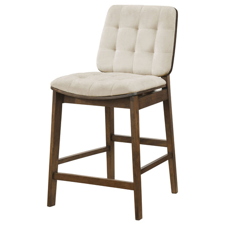 Redbridge Cream/Walnut Velvet Upholstered Counter Chair (Set of 2) by Coaster at Eve Furniture