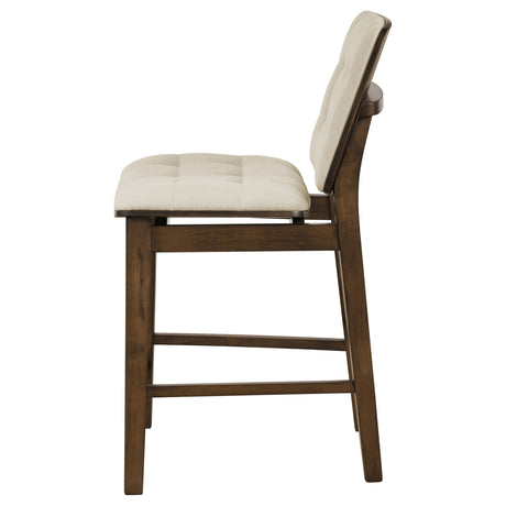 Redbridge Cream/Walnut Velvet Upholstered Counter Chair (Set of 2) by Coaster at Eve Furniture
