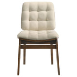 Redbridge Cream/Walnut Velvet Upholstered Side Chair (Set of 2) by Coaster at Eve Furniture