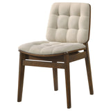 Redbridge Cream/Walnut Velvet Upholstered Side Chair (Set of 2) by Coaster at Eve Furniture