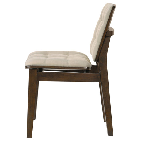 Redbridge Cream/Walnut Velvet Upholstered Side Chair (Set of 2) by Coaster at Eve Furniture