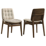 Redbridge Cream/Walnut Velvet Upholstered Side Chair (Set of 2) by Coaster at Eve Furniture