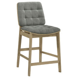 Redbridge Grey/Natural Oak Velvet Upholstered Counter Chair (Set of 2) by Coaster at Eve Furniture