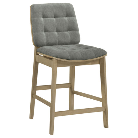 Redbridge Grey/Natural Oak Velvet Upholstered Counter Chair (Set of 2) by Coaster at Eve Furniture