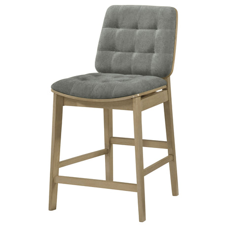 Redbridge Grey/Natural Oak Velvet Upholstered Counter Chair (Set of 2) by Coaster at Eve Furniture