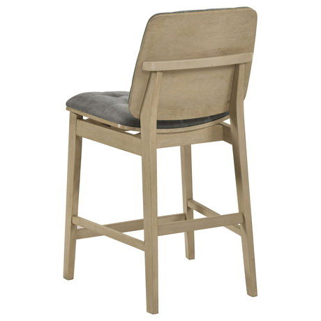 Redbridge Grey/Natural Oak Velvet Upholstered Counter Chair (Set of 2) by Coaster at Eve Furniture