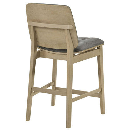 Redbridge Grey/Natural Oak Velvet Upholstered Counter Chair (Set of 2) by Coaster at Eve Furniture