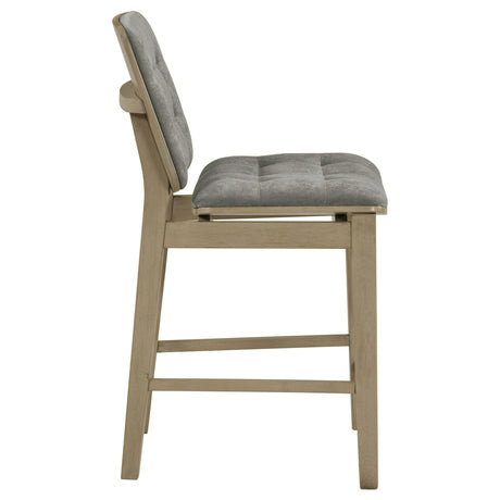 Redbridge Grey/Natural Oak Velvet Upholstered Counter Chair (Set of 2) by Coaster at Eve Furniture