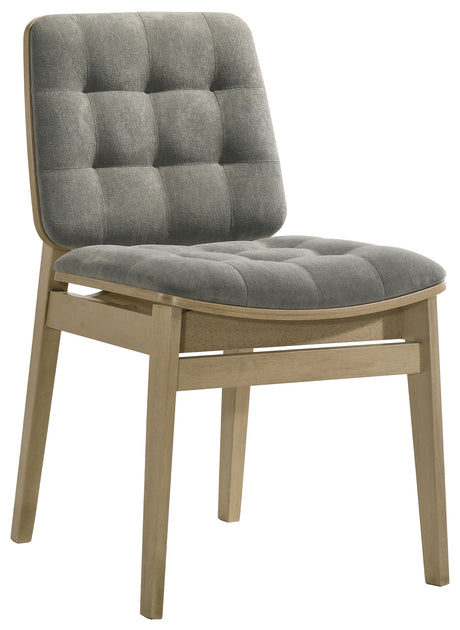 Redbridge Grey/Natural Oak Velvet Upholstered Side Chair (Set of 2) by Coaster at Eve Furniture