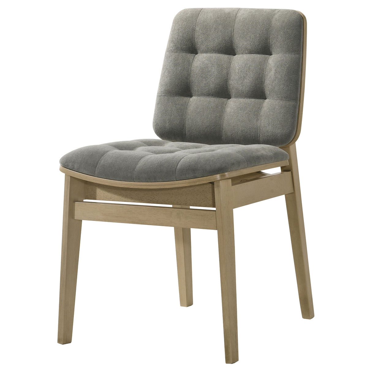 Redbridge Grey/Natural Oak Velvet Upholstered Side Chair (Set of 2) by Coaster at Eve Furniture