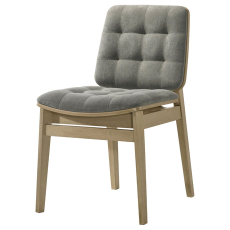 Redbridge Grey/Natural Oak Velvet Upholstered Side Chair (Set of 2) by Coaster at Eve Furniture
