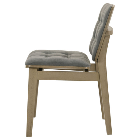 Redbridge Grey/Natural Oak Velvet Upholstered Side Chair (Set of 2) by Coaster at Eve Furniture