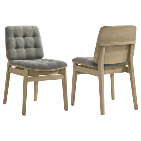 Redbridge Grey/Natural Oak Velvet Upholstered Side Chair (Set of 2) by Coaster at Eve Furniture