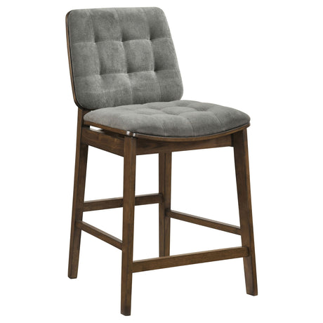 Redbridge Grey/Walnut Velvet Upholstered Counter Chair (Set of 2) by Coaster at Eve Furniture