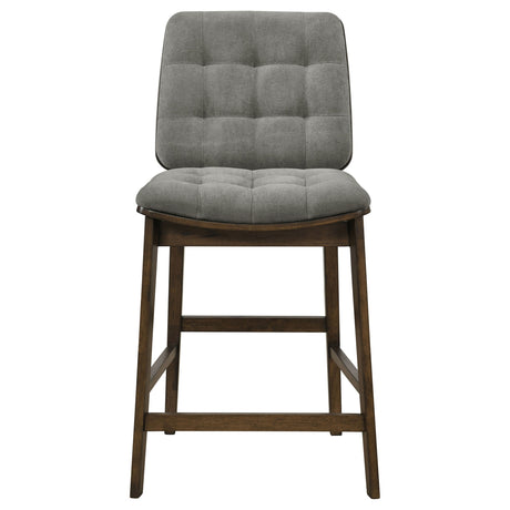 Redbridge Grey/Walnut Velvet Upholstered Counter Chair (Set of 2) by Coaster at Eve Furniture