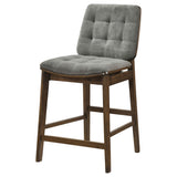 Redbridge Grey/Walnut Velvet Upholstered Counter Chair (Set of 2) by Coaster at Eve Furniture