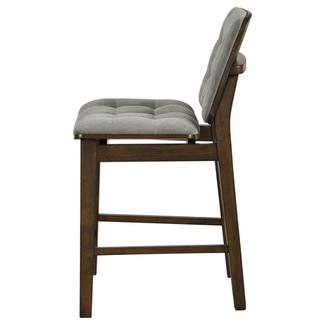 Redbridge Grey/Walnut Velvet Upholstered Counter Chair (Set of 2) by Coaster at Eve Furniture
