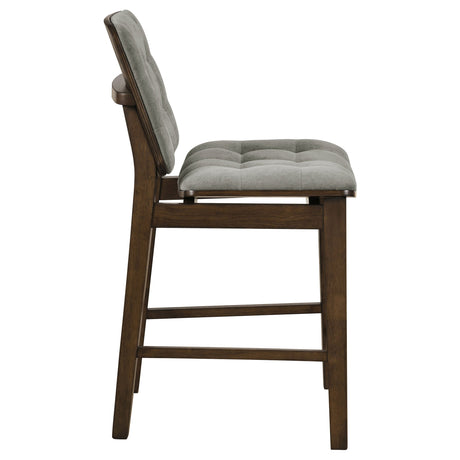 Redbridge Grey/Walnut Velvet Upholstered Counter Chair (Set of 2) by Coaster at Eve Furniture