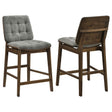 Redbridge Grey/Walnut Velvet Upholstered Counter Chair (Set of 2) by Coaster at Eve Furniture