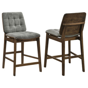 Redbridge Grey/Walnut Velvet Upholstered Counter Chair (Set of 2) by Coaster at Eve Furniture