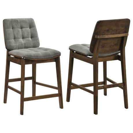 Redbridge Grey/Walnut Velvet Upholstered Counter Chair (Set of 2) by Coaster at Eve Furniture