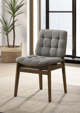 Redbridge Grey/Walnut Velvet Upholstered Side Chair (Set of 2) by Coaster at Eve Furniture