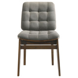 Redbridge Grey/Walnut Velvet Upholstered Side Chair (Set of 2) by Coaster at Eve Furniture