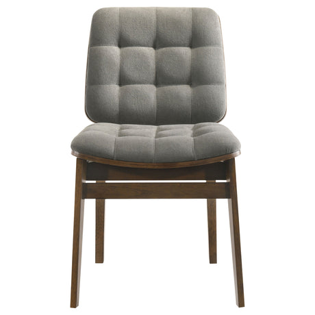Redbridge Grey/Walnut Velvet Upholstered Side Chair (Set of 2) by Coaster at Eve Furniture