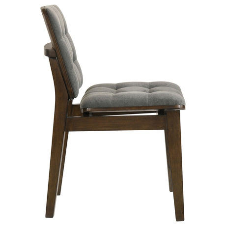 Redbridge Grey/Walnut Velvet Upholstered Side Chair (Set of 2) by Coaster at Eve Furniture