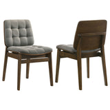 Redbridge Grey/Walnut Velvet Upholstered Side Chair (Set of 2) by Coaster at Eve Furniture