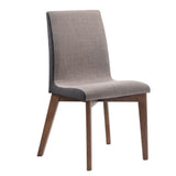 Redbridge Gray/Natural Walnut Upholstered Side Chairs, Set of 2