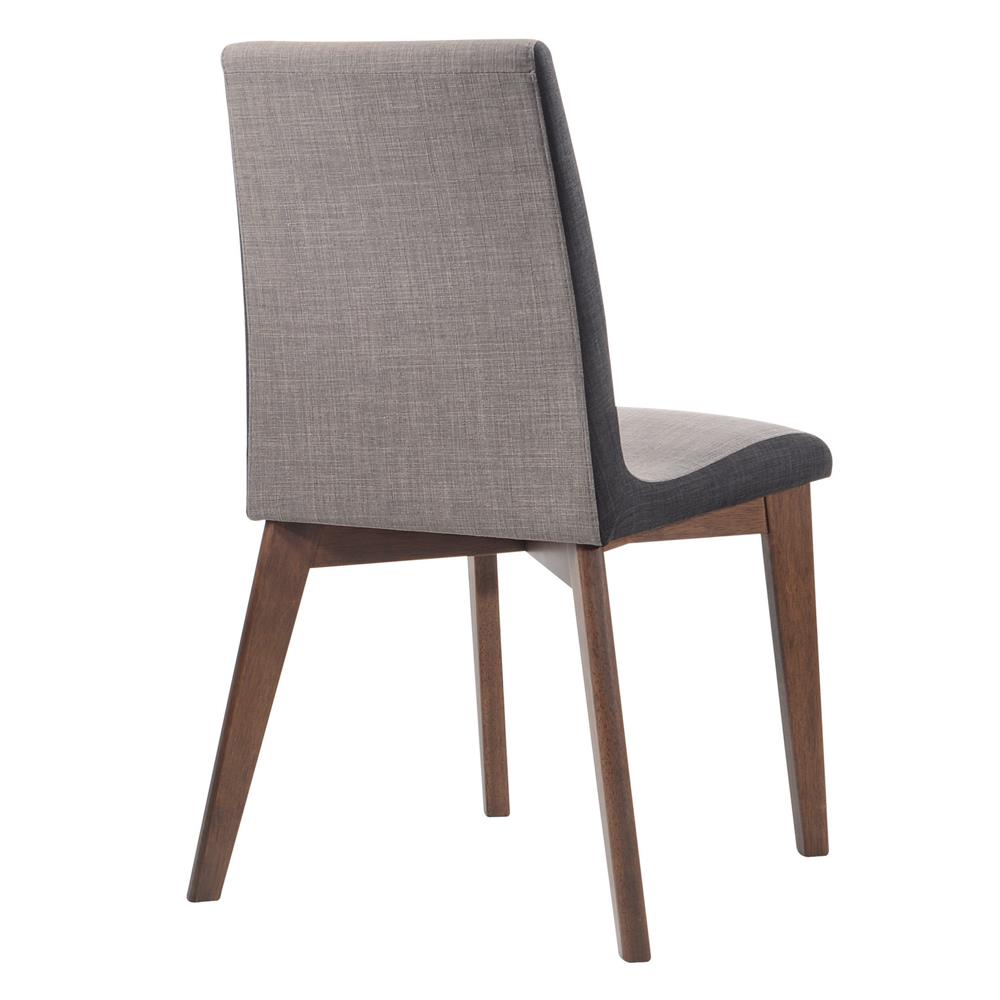 Redbridge Gray/Natural Walnut Upholstered Side Chairs, Set of 2