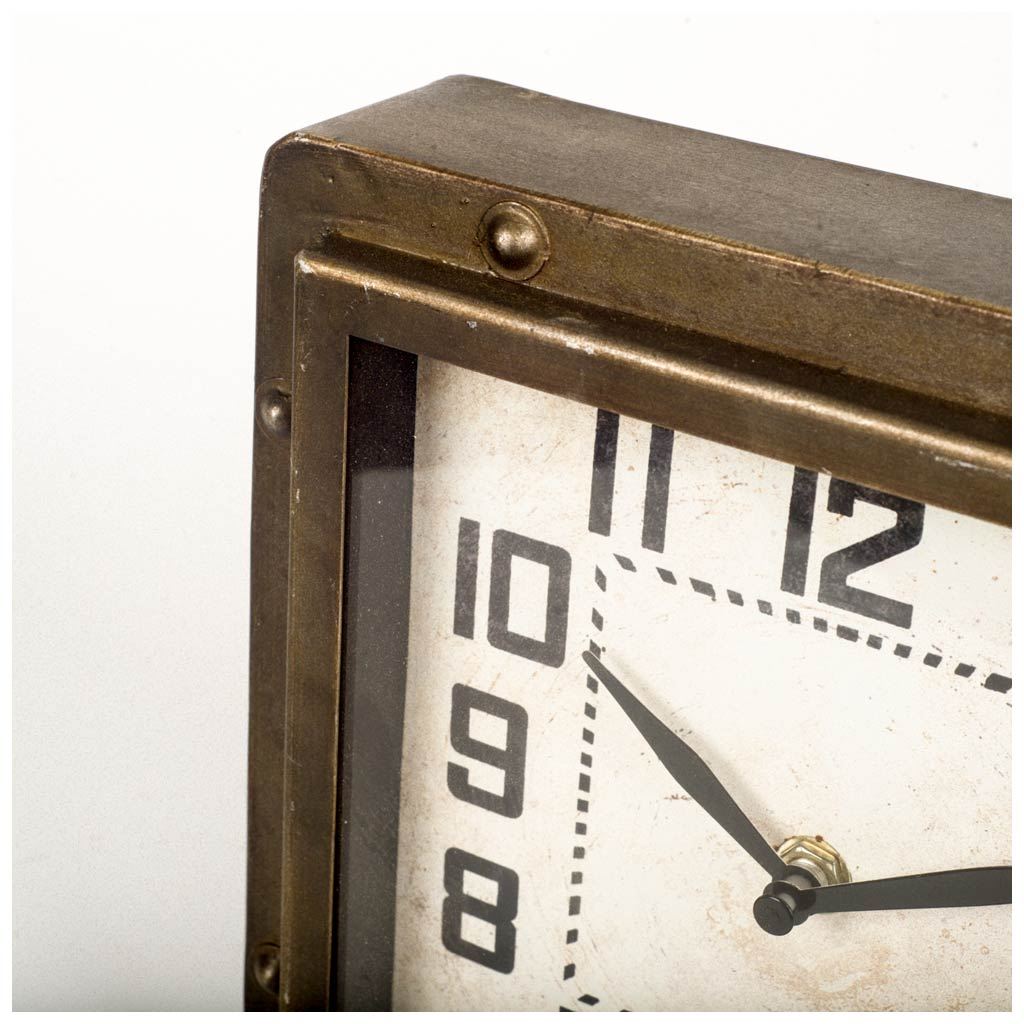 Redding Bronze Toned Metal Square Table Clock by Mercana at Eve Furniture