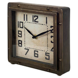 Redding Bronze Toned Metal Square Table Clock by Mercana at Eve Furniture