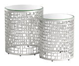 Reden Silver Side Table Set (2-Piece) by Zuomod at Eve Furniture