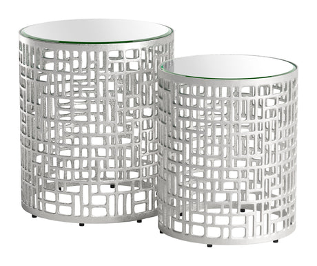 Reden Silver Side Table Set (2-Piece) by Zuomod at Eve Furniture
