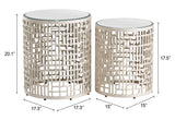 Reden Silver Side Table Set (2-Piece) by Zuomod at Eve Furniture