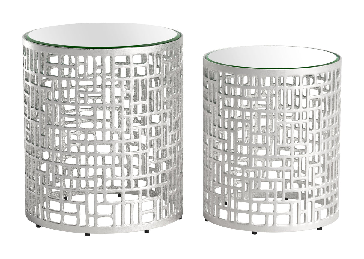 Reden Silver Side Table Set (2-Piece) by Zuomod at Eve Furniture