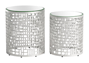 Reden Silver Side Table Set (2-Piece) by Zuomod at Eve Furniture