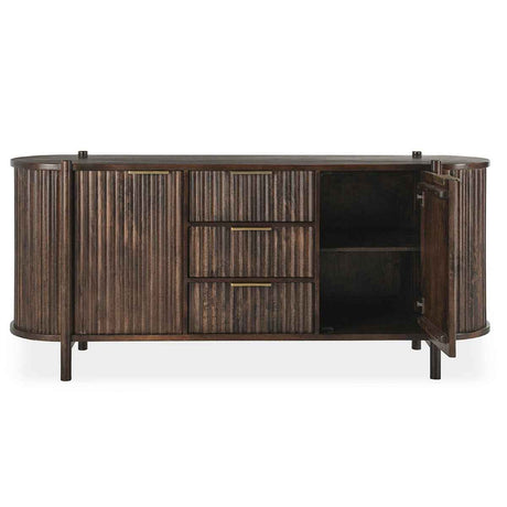 Redford 3 Drawer 2 Door Cabinet - Bark Brown by Classic Home at Eve Furniture
